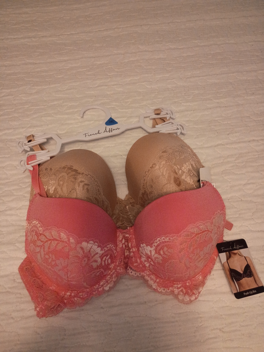 French Affair Coral Lace Push-Up Bra